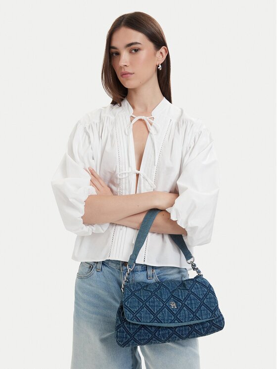 Tommy Hilfiger Geantă Th Feminine Shoulder Bag Denim AW0AW18865