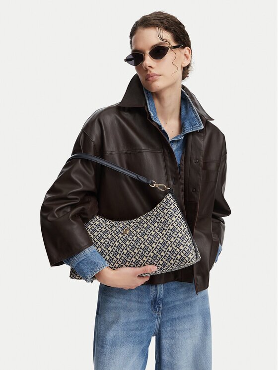 Tommy Hilfiger Geantă Th Icon Shoulder Bag Jacquard AW0AW18907