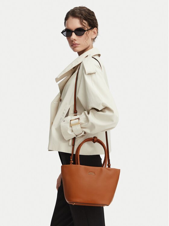 Tommy Hilfiger Geantă Th Marina Bucket Leather AW0AW18739