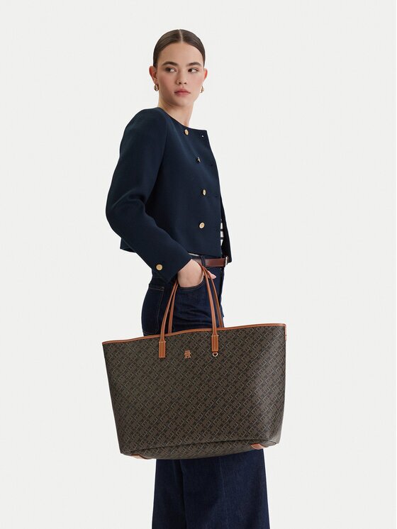 Tommy Hilfiger Geantă Th Monoplay Maxi Tote Le AW0AW18850