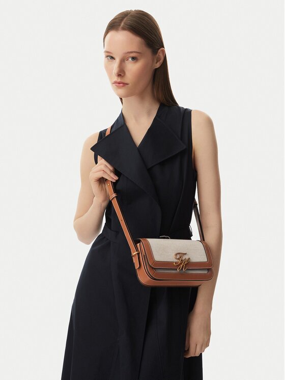 Tommy Hilfiger Geantă Th Script Flap Crossover Canvas AW0AW18737