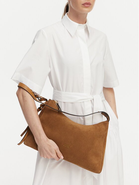 Tommy Hilfiger Geantă Th Statement Shoulder Bag Suede AW0AW18824