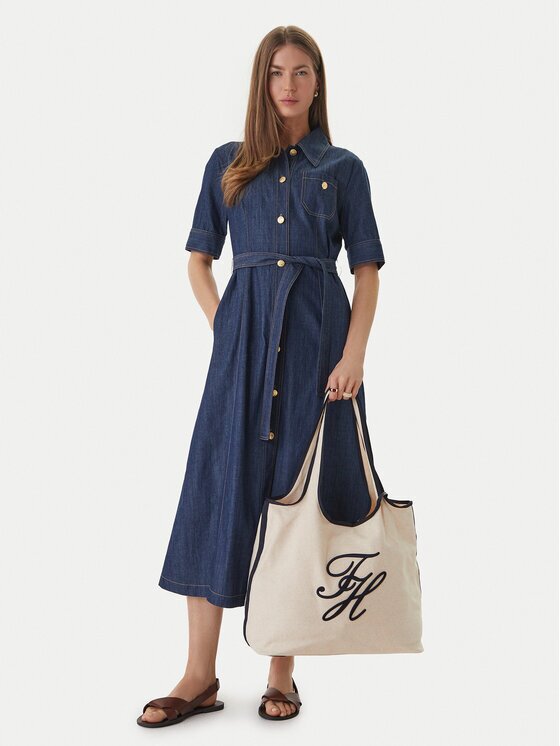 Tommy Hilfiger Geantă Th Summer Tote Canvas AW0AW18398