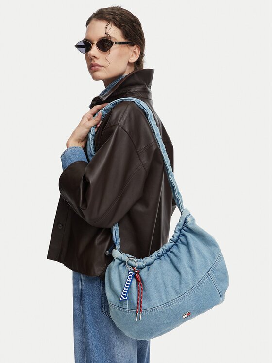 Tommy Hilfiger Geantă Tjw Icon Charms Denim Hobo AW0AW19259