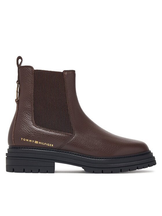 Tommy Hilfiger Ghete Jodhpur Th Emboss Grain Leather Chelsea FW0FW09559