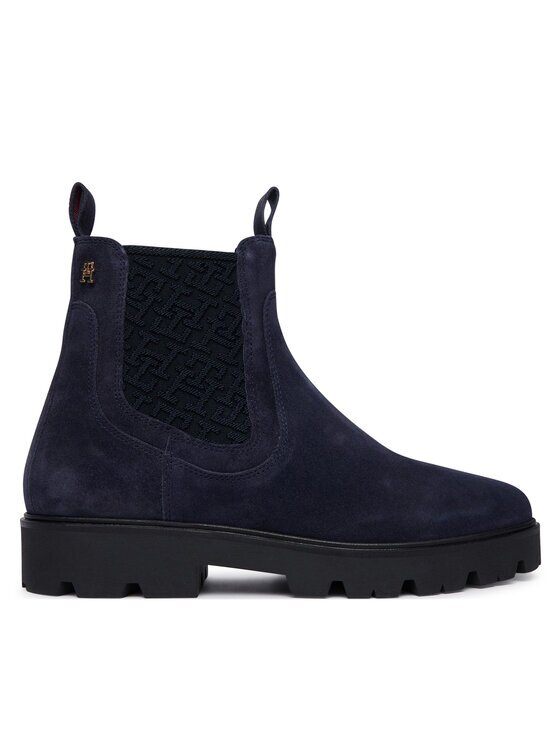 Tommy Hilfiger Ghete Jodhpur Th Monogram Suede Chelsea Boot FW0FW09563