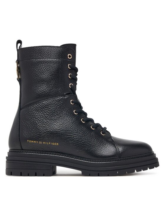 Tommy Hilfiger Ghete Th Emboss Grain Leather Boot FW0FW09553