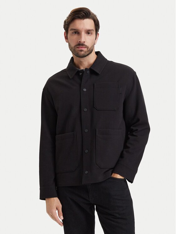 Tommy Hilfiger Jachetă cămașă MW0MW44945 Negru Regular Fit