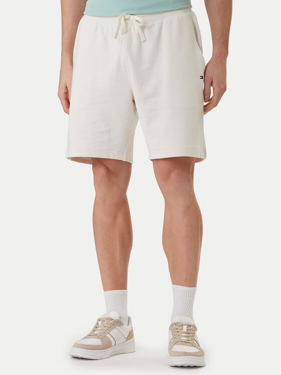 Tommy Hilfiger Pantalon scurți din material Essential MW0MW37240 Écru Regular Fit