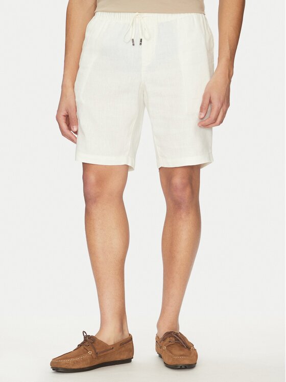 Tommy Hilfiger Pantalon scurți din material Harlem MW0MW37804 Écru Regular Fit