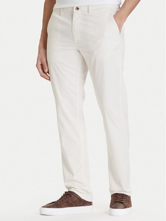 Tommy Hilfiger Pantaloni chino Denton MW0MW41923 Écru Straight Fit
