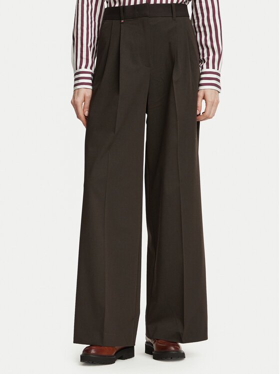 Tommy Hilfiger Pantaloni din material Blend WW0WW51898 Wide Leg