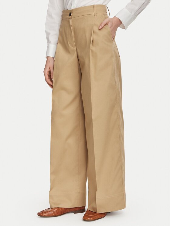 Tommy Hilfiger Pantaloni din material Dressing WW0WW50135 Wide Leg