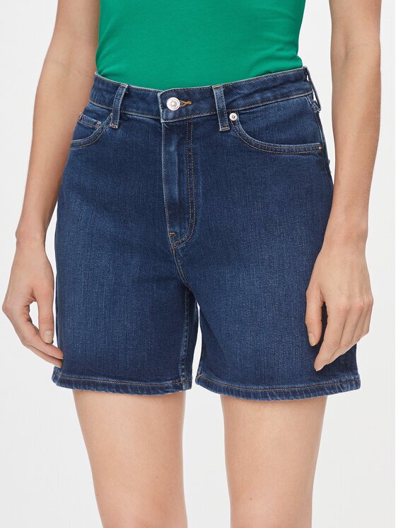 Tommy Hilfiger Pantaloni scurți de blugi Dnm Straight Short Rw Kai WW0WW41320 Slim Fit