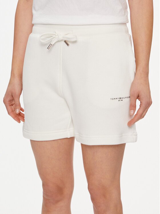 Tommy Hilfiger Pantaloni scurți sport 1985 WW0WW38348 Écru