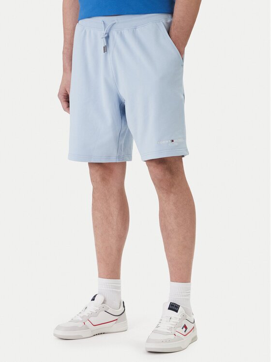 Tommy Hilfiger Pantaloni scurți sport Logo MW0MW43068 Albastru celest Regular Fit
