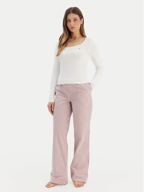 Tommy Hilfiger Pijama UW0UW06143 Écru Regular Fit