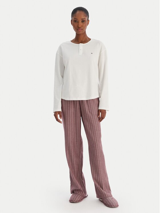 Tommy Hilfiger Pijama UW0UW06154 Écru Regular Fit