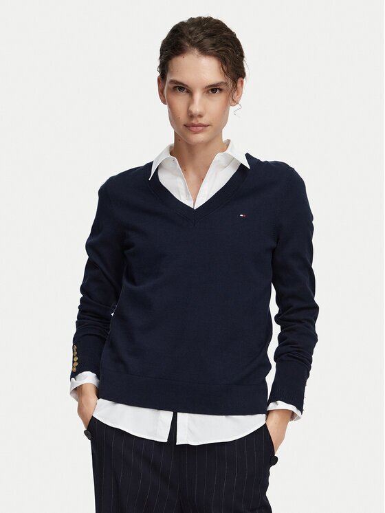 Tommy Hilfiger Pulover Jersy Wine WW0WW40098 Regular Fit