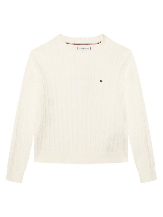 Tommy Hilfiger Pulover KG0KG08848 Écru Regular Fit