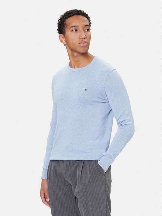 Tommy Hilfiger Pulover MW0MW28046 Albastru celest Regular Fit