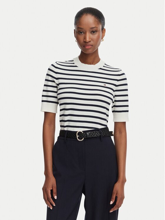 Tommy Hilfiger Pulover WW0WW49705 Crem Regular Fit