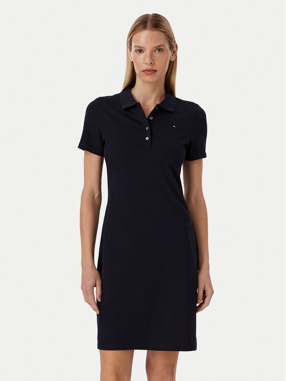 Tommy Hilfiger Rochie de zi 1985 Slim Pique Polo Dress Ss WW0WW42048 Slim Fit