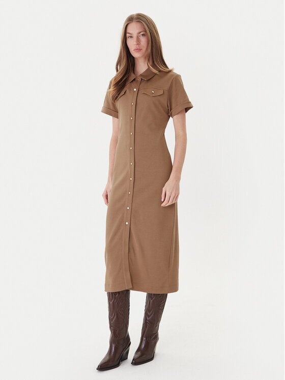 Tommy Hilfiger Rochie tip cămașă Gold Button WW0WW44617 Regular Fit