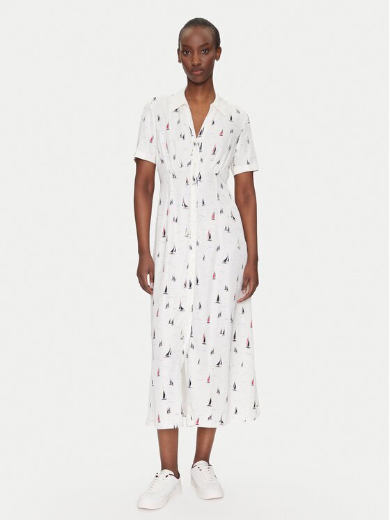 Tommy Hilfiger Rochie tip cămașă WW0WW44668 Regular Fit