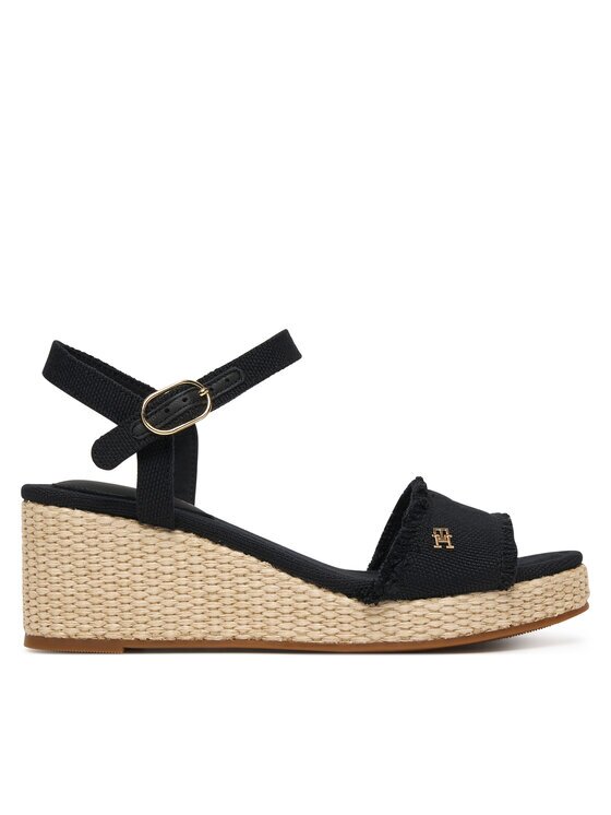 Tommy Hilfiger Sandale Mid Woven Wedge Espad Fringe FW0FW09470