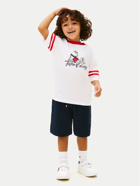 Tommy Hilfiger Set tricou și pantaloni scurți Wavy Flag KB0KB10410 Regular Fit