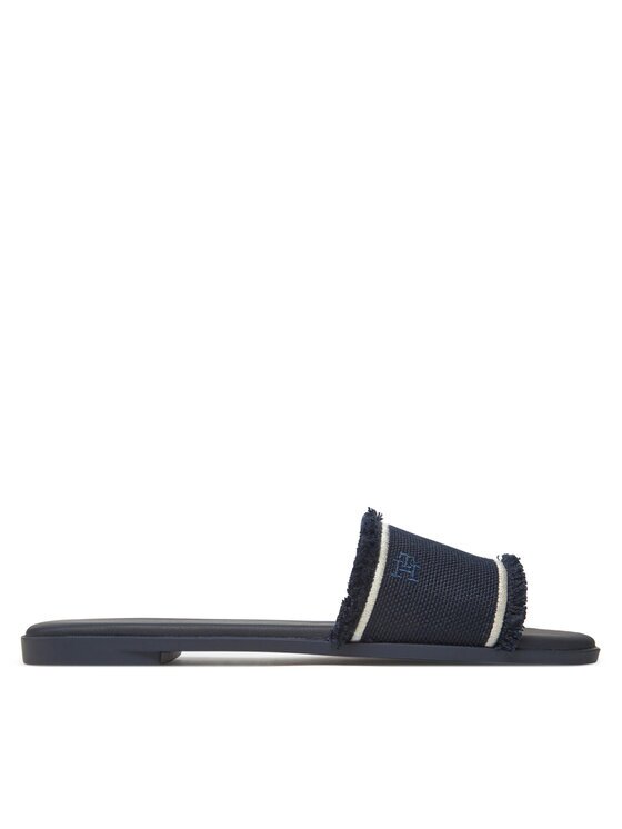 Tommy Hilfiger Şlapi Fringe Canvas Flat Sandal FW0FW08908
