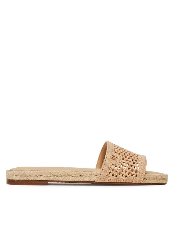 Tommy Hilfiger Şlapi Knit Mesh Espadrille Flat Sandal FW0FW08744 Bej