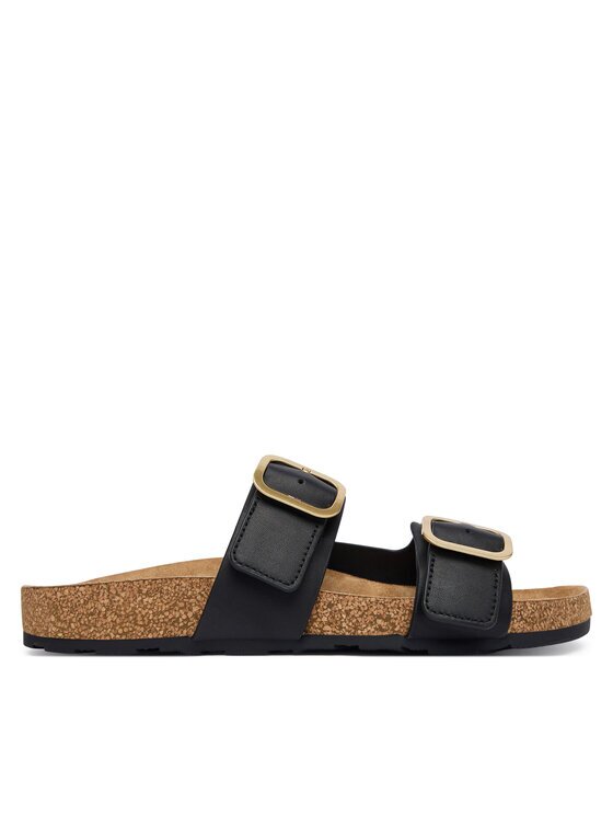 Tommy Hilfiger Şlapi Leather Double Strap Cork Sandals FW0FW09118