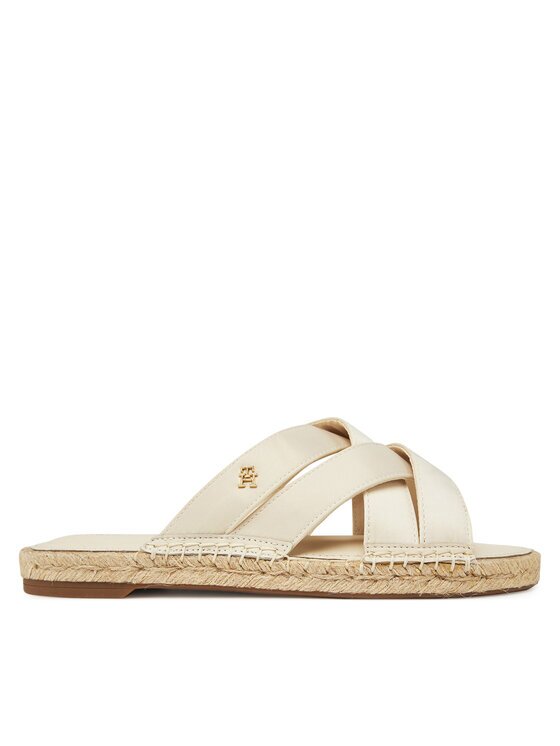 Tommy Hilfiger Şlapi Satin Espadrille Mule FW0FW08502 Bej