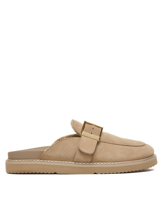 Tommy Hilfiger Şlapi Th Buckle Fur Suede Mule FW0FW09083