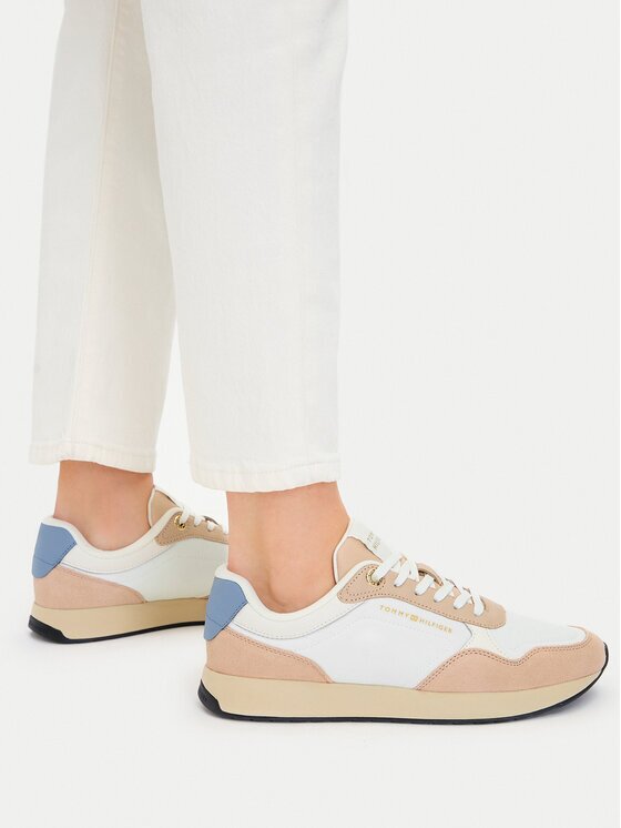 Tommy Hilfiger Sneakers Mix Material Runner FW0FW08950 Écru