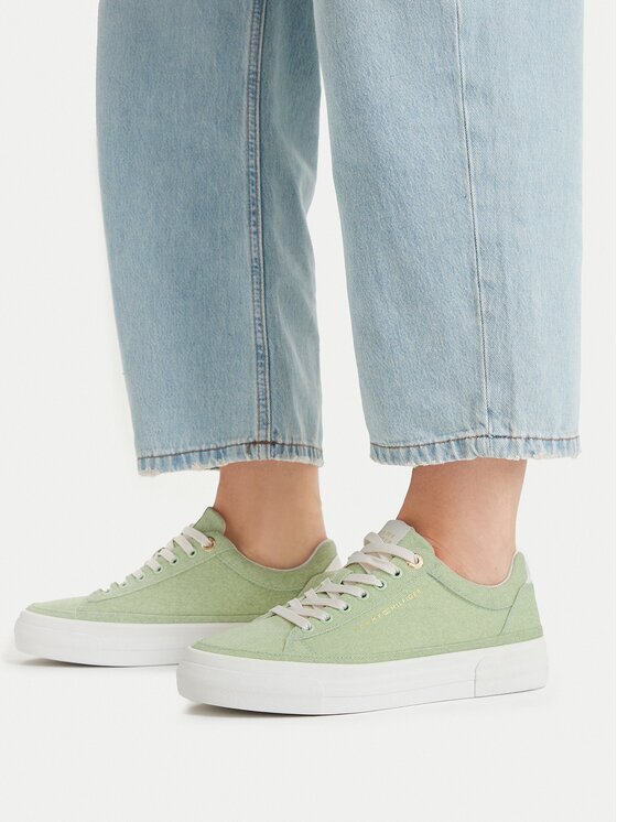 Tommy Hilfiger Sneakers Washed Canvas Platform Trainers FW0FW09172