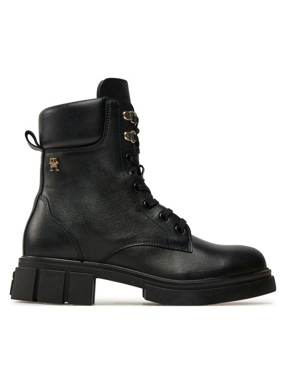 Tommy Hilfiger Trappers Lace-Up Biker Leather FW0FW08167