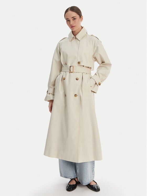 Tommy Hilfiger Trench WW0WW50627 Écru Oversize