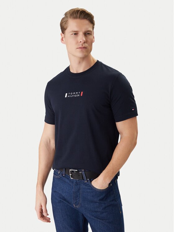 Tommy Hilfiger Tricou Brand Love Small Center Tee MW0MW41453 Regular Fit