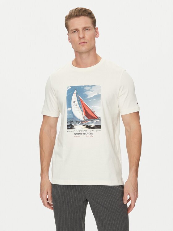 Tommy Hilfiger Tricou Color Photo Print MW0MW38615 Regular Fit