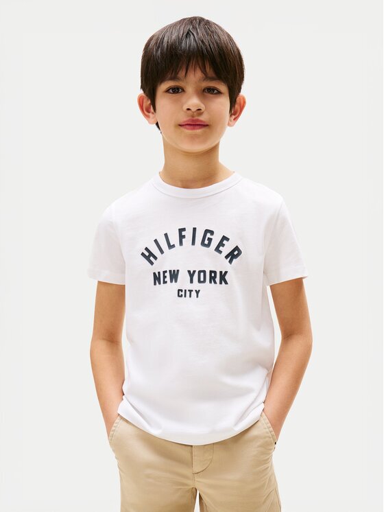 Tommy Hilfiger Tricou Curved Graphic KB0KB09800 Regular Fit