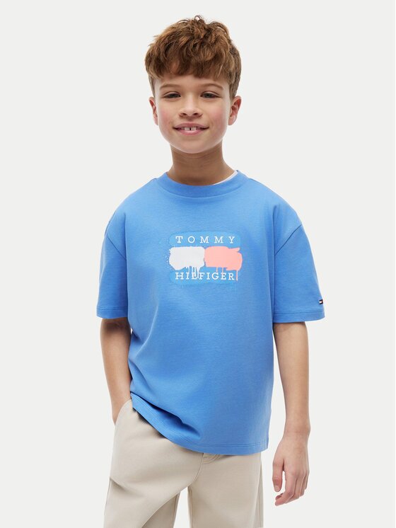 Tommy Hilfiger Tricou Graffiti KB0KB10546 Relaxed Fit