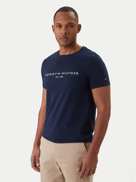 Tommy Hilfiger Tricou Logo MW0MW11797 Bleumarin Slim Fit