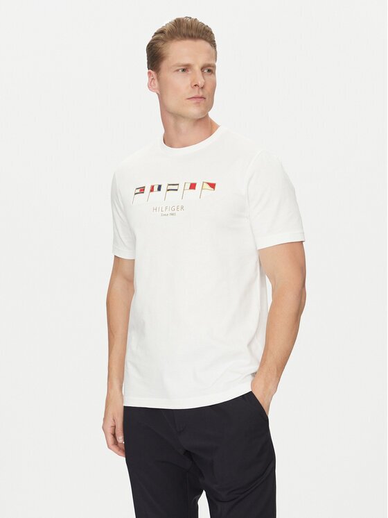 Tommy Hilfiger Tricou Multi Flags MW0MW38616 Regular Fit