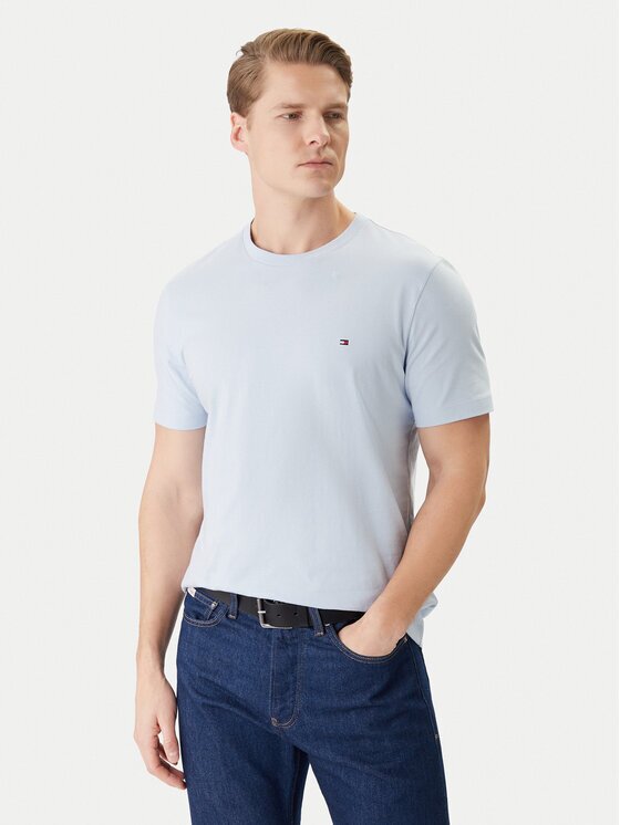 Tommy Hilfiger Tricou MW0MW39995 Albastru celest Regular Fit