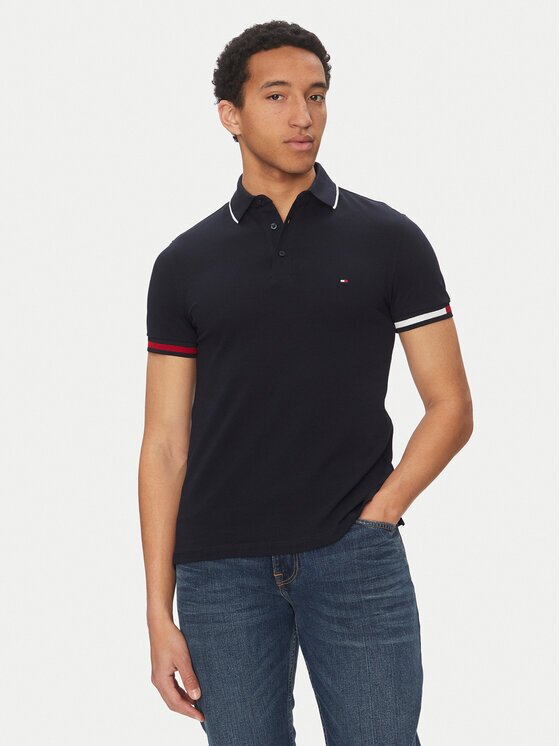Tommy Hilfiger Tricou polo Flag Cuff MW0MW38458 Slim Fit