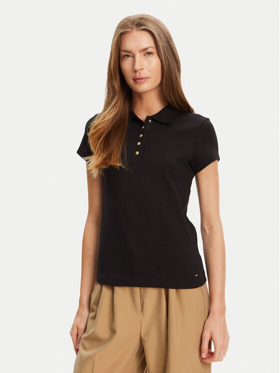 Tommy Hilfiger Tricou polo Gold Button WW0WW45768 Slim Fit