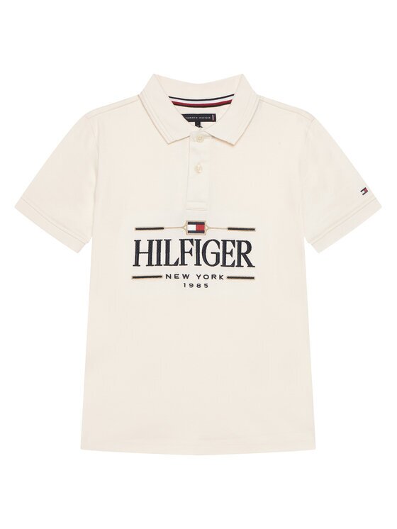 Tommy Hilfiger Tricou polo Icons KB0KB10359 Écru Regular Fit